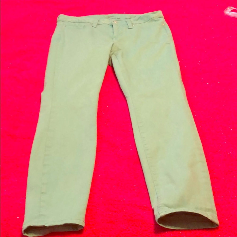 Aqua/Mint color Skinny Ankle Denim